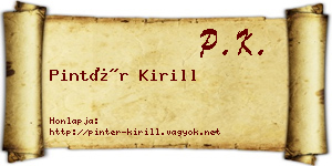 Pintér Kirill névjegykártya
